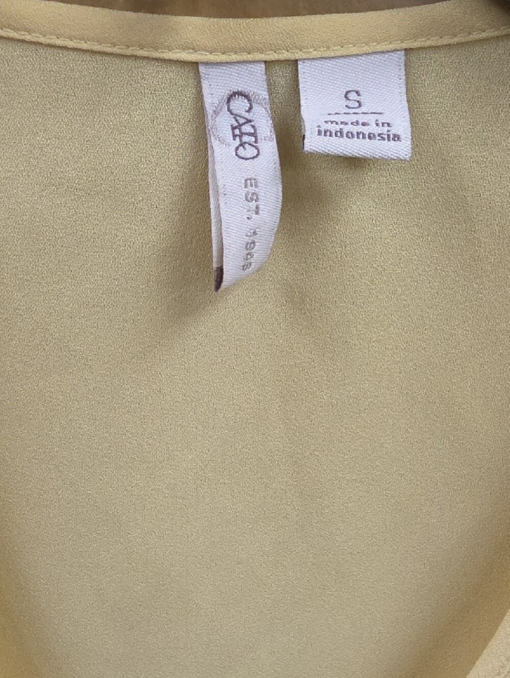 Cato Pale Yellow V-Neck Twist Front Blouse - Picture 2 of 4